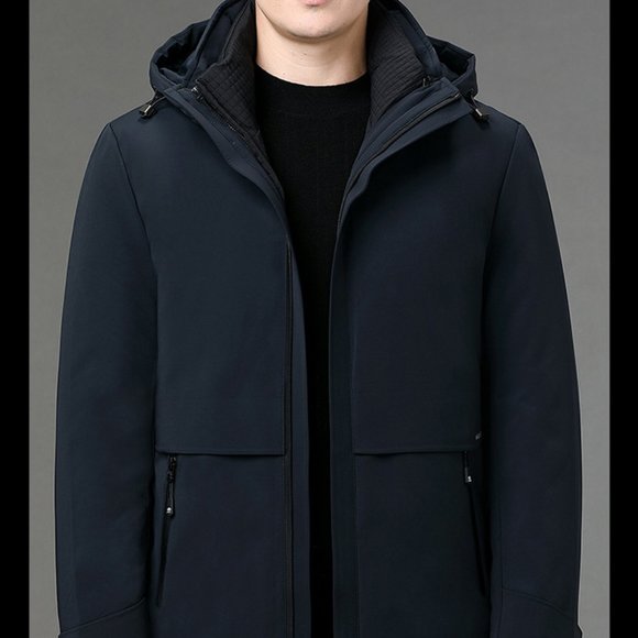 Luxury Light - Men's Casual Warm White Goose Down Jacket - Picture 9 of 14